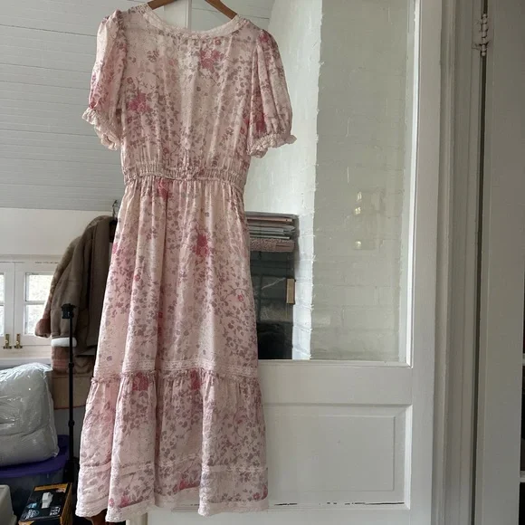 Love Shack Fancy delicate floral silk dress - Picture 7 of 7